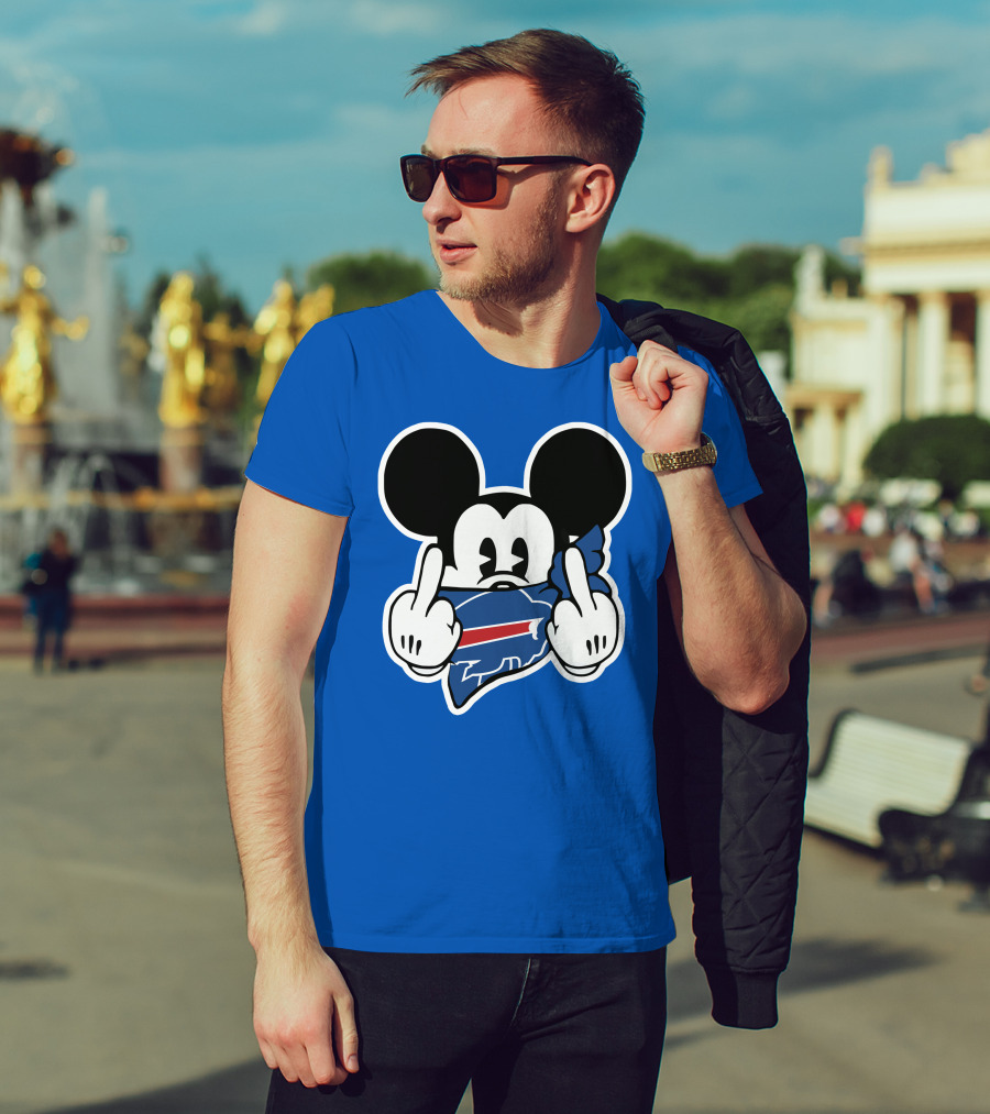 Buffalo Bills Mickey Mouse Middle Finger T-Shirt