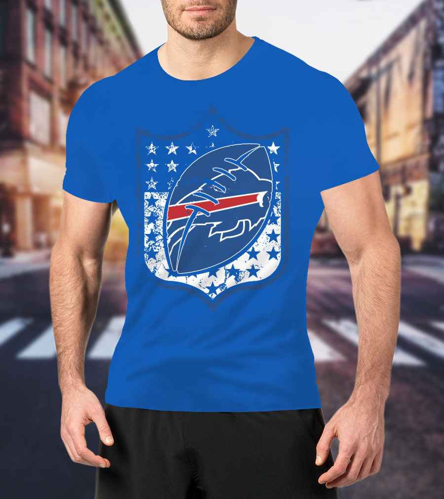 Buffalo Bills Nfl Team Shield Stars And Stripes T-Shirt