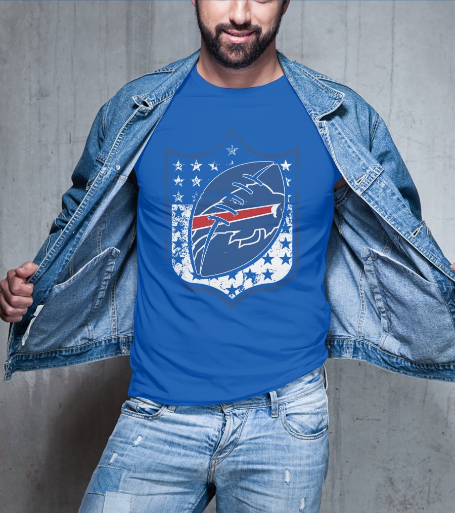 Buffalo Bills Nfl Team Shield Stars And Stripes T-Shirt