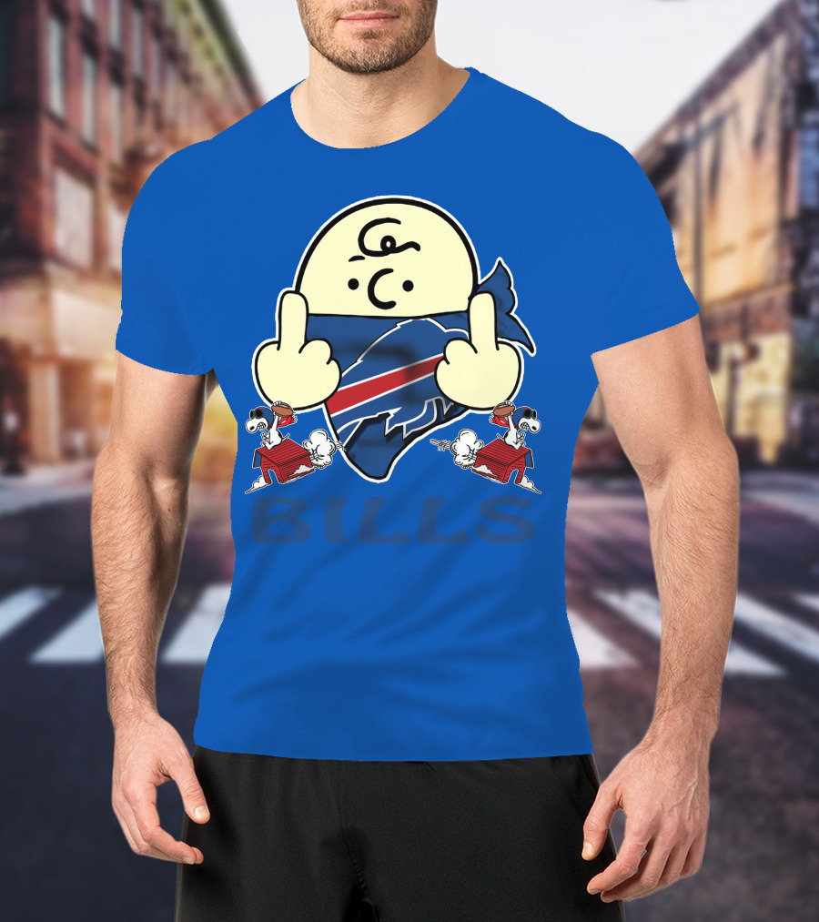Buffalo Bills Logo With Peanuts Characters T-Shirt