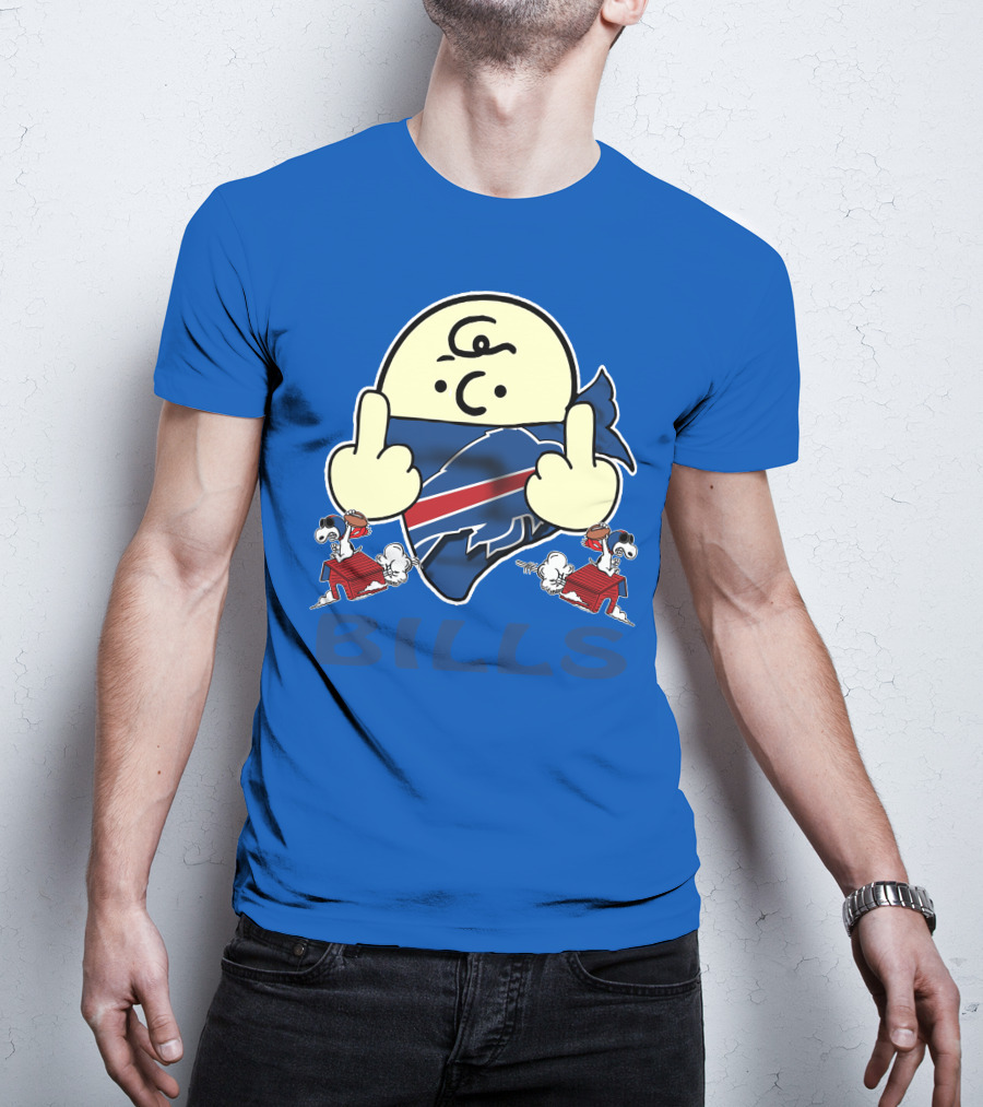 Buffalo Bills Logo With Peanuts Characters T-Shirt