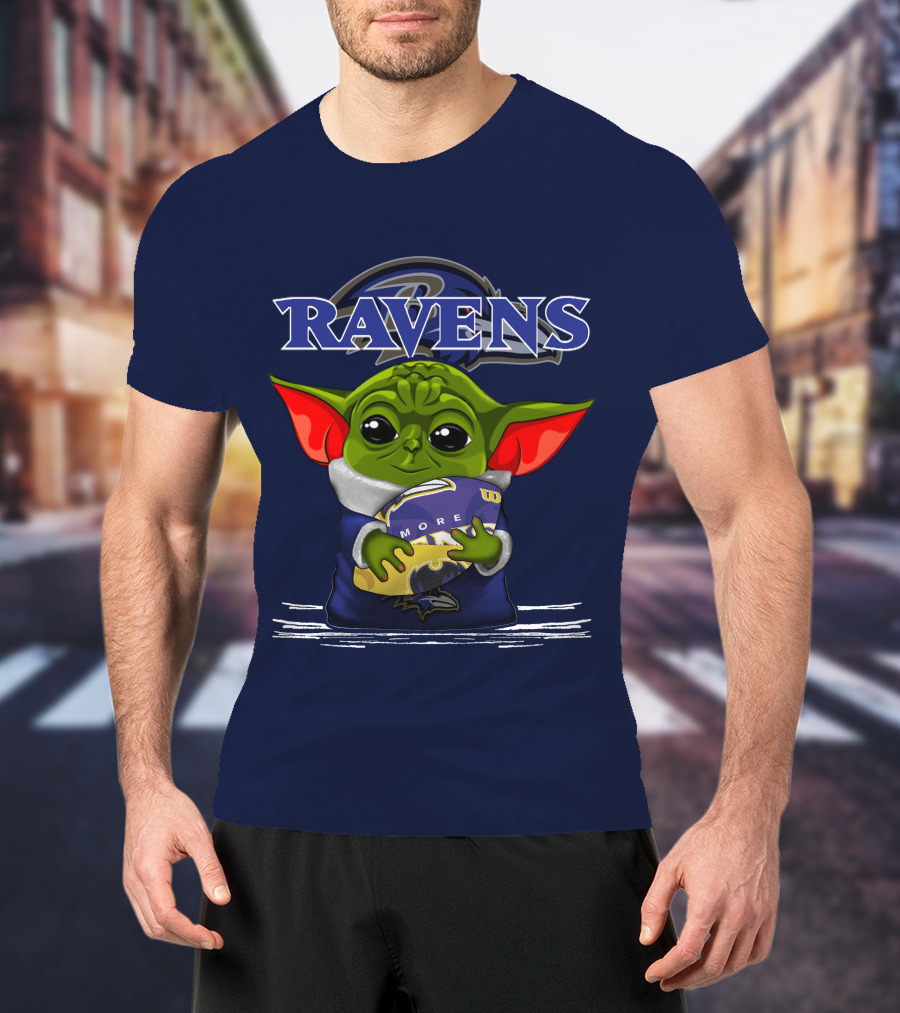 Yoda Holding Baltimore Ravens Football Ravens T-Shirt