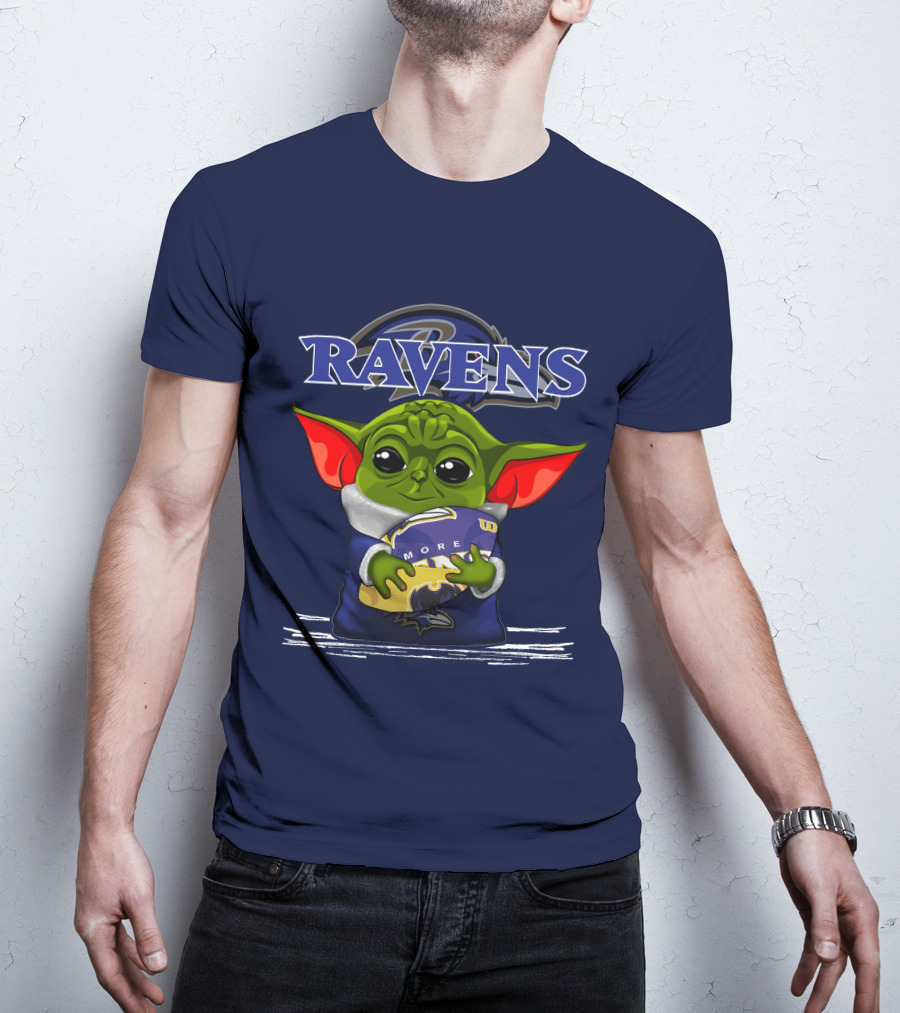 Yoda Holding Baltimore Ravens Football Ravens T-Shirt