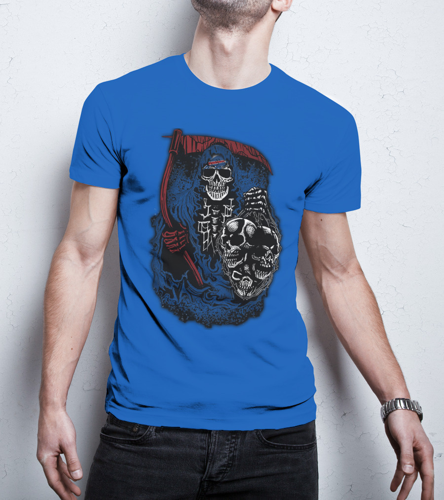 Buffalo Bills 61 Grim Reaper Skeleton Skulls T-Shirt