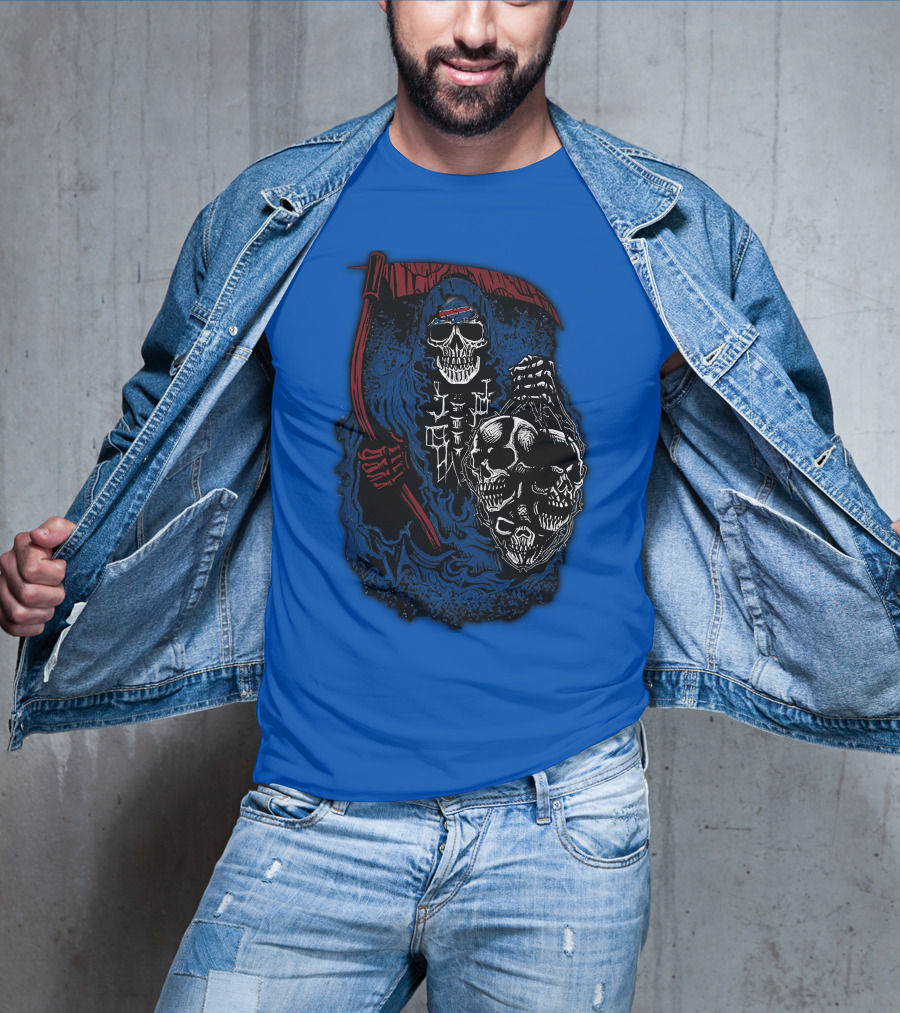 Buffalo Bills 61 Grim Reaper Skeleton Skulls T-Shirt