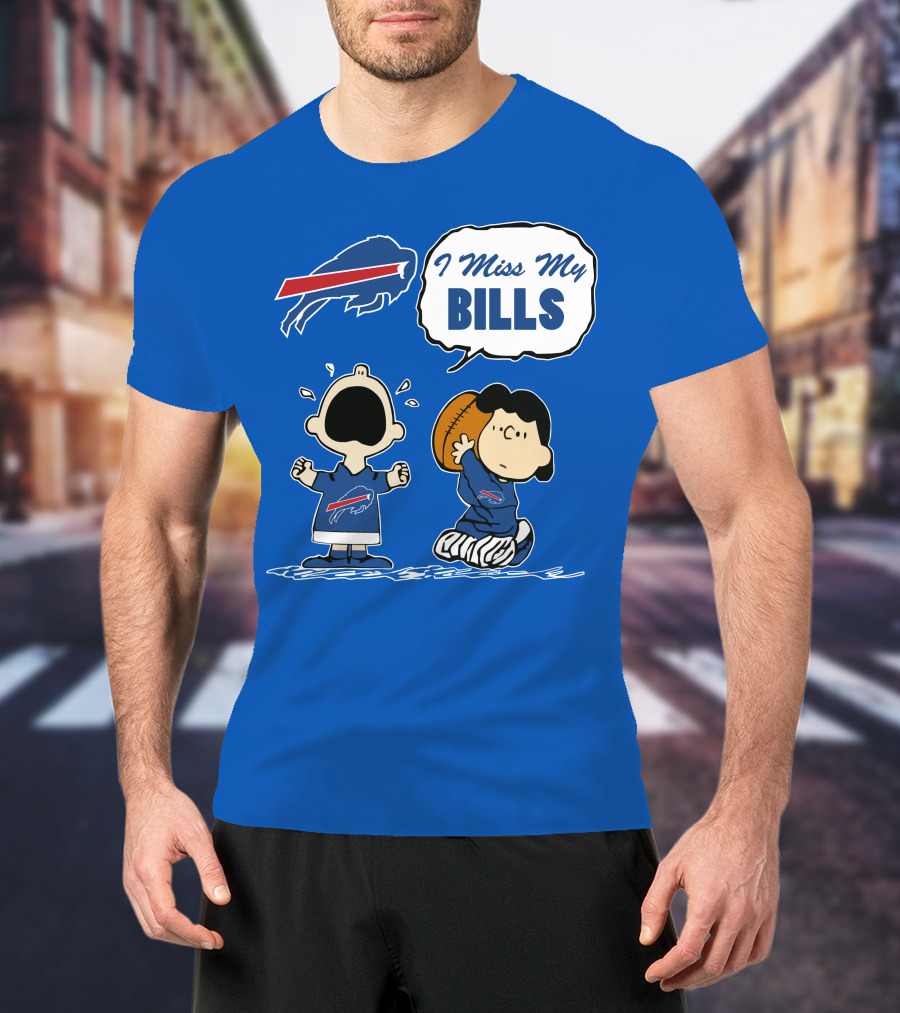 Buffalo Bills I Miss My Bills Football Charlie Lucy Cartoon T-Shirt
