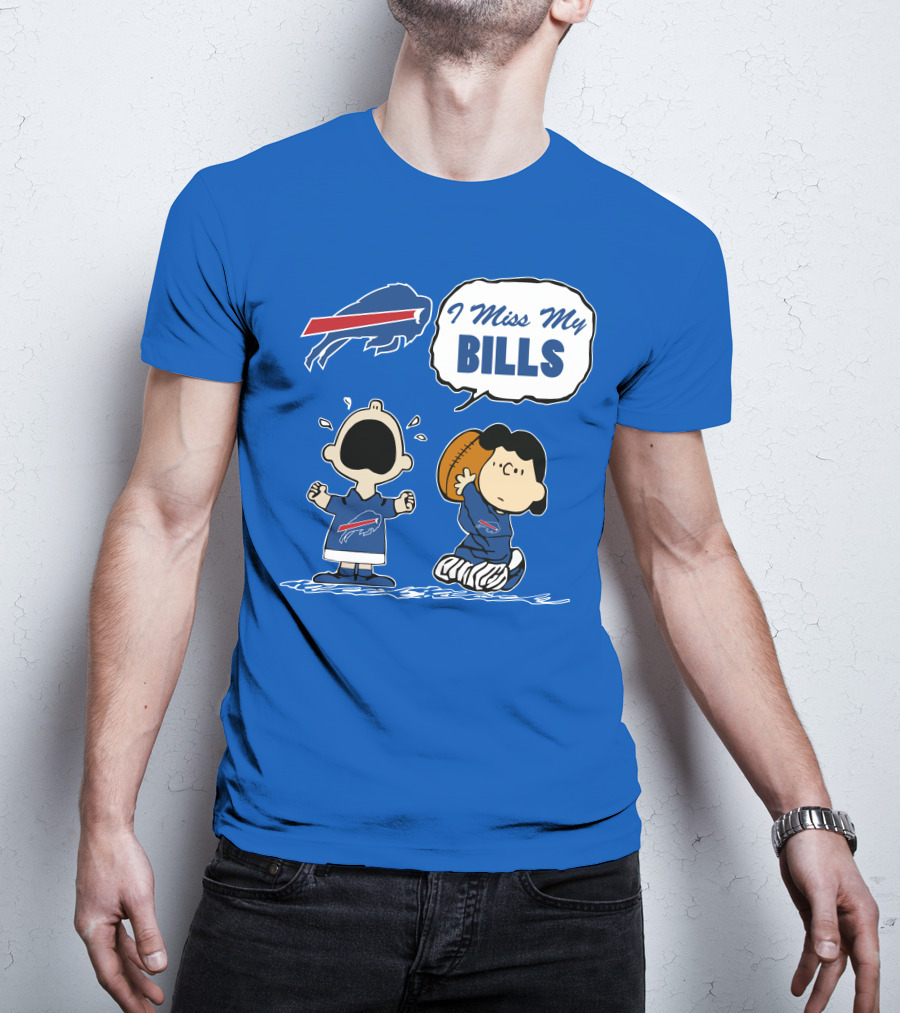 Buffalo Bills I Miss My Bills Football Charlie Lucy Cartoon T-Shirt