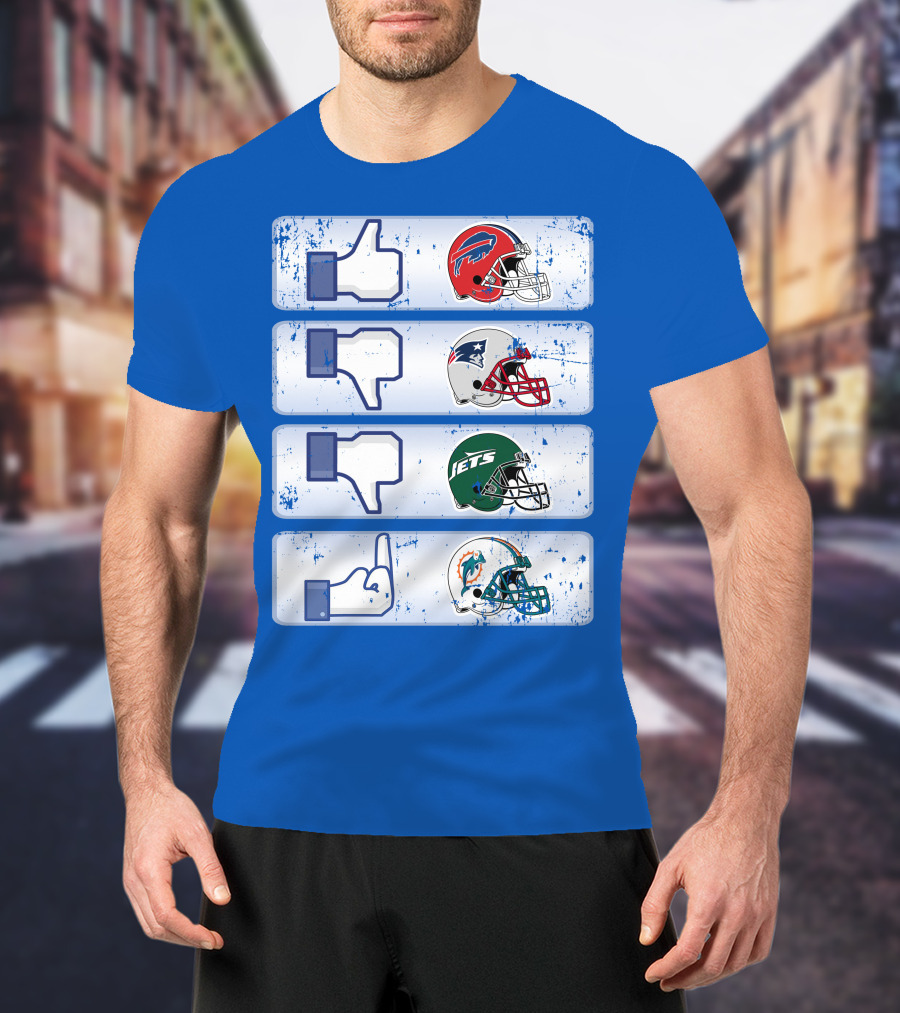Buffalo Bills 72 Thumbs Up Patriots Jets Dolphins Dislike T-Shirt