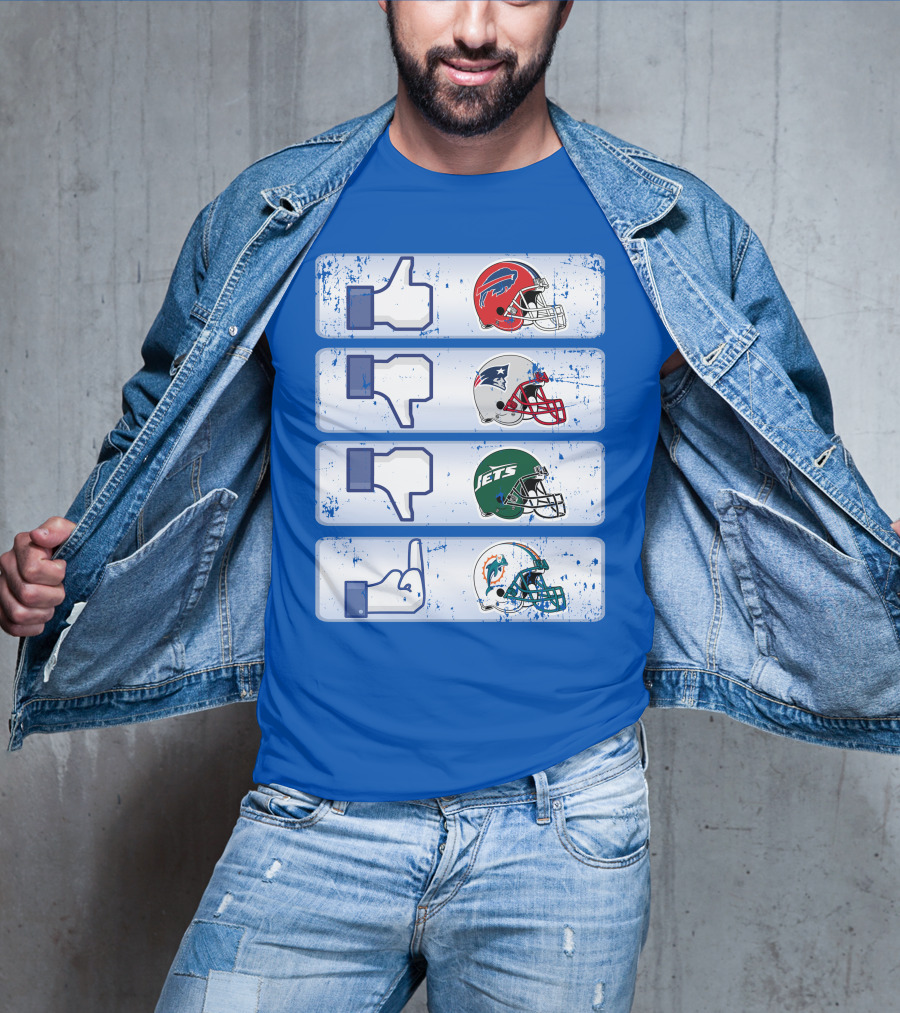 Buffalo Bills 72 Thumbs Up Patriots Jets Dolphins Dislike T-Shirt