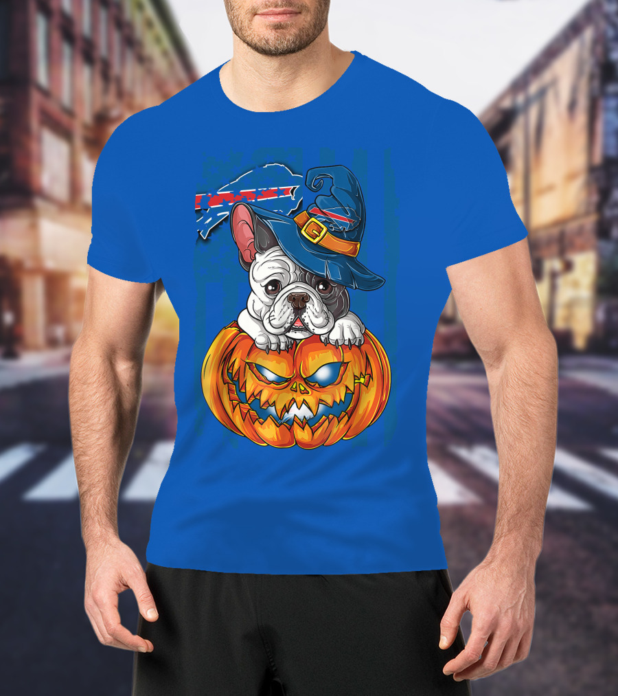 Buffalo Bills Bulldog Halloween Pumpkin T-Shirt