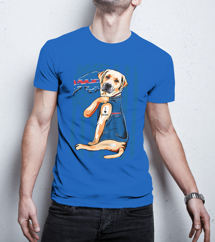 Labrador Retriever I Love Mom Buffalo Bills T-Shirt