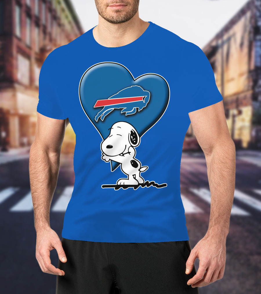 Snoopy Hugging Heart Buffalo Bills T-Shirt