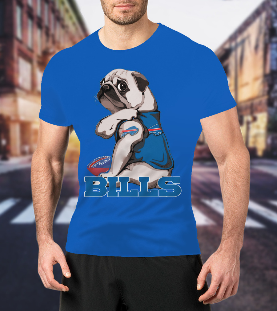Pug Bills Football Team T-Shirt