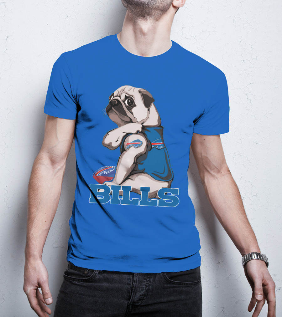 Pug Bills Football Team T-Shirt