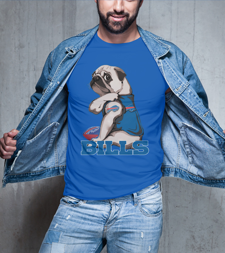 Pug Bills Football Team T-Shirt