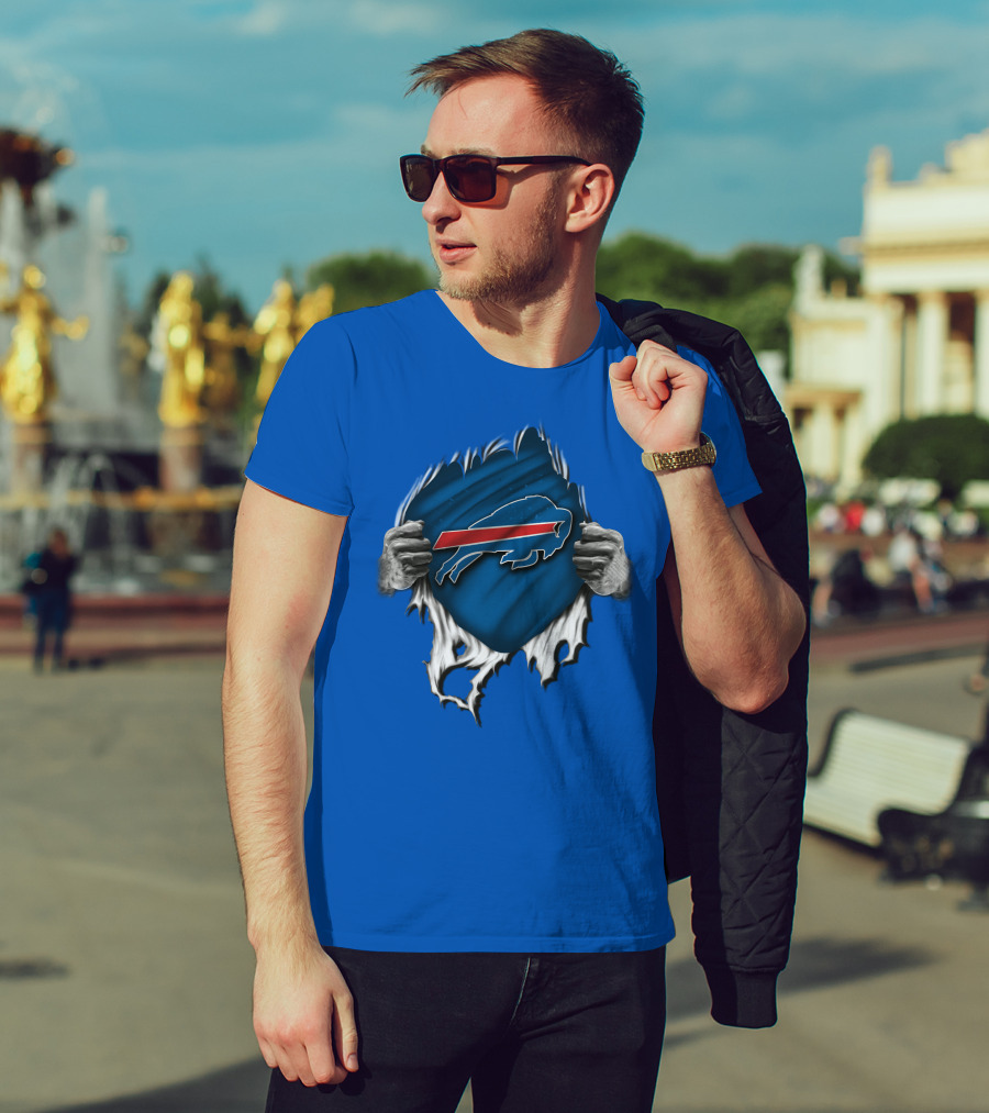 Buffalo Bills Torn Open Super Fan T-Shirt