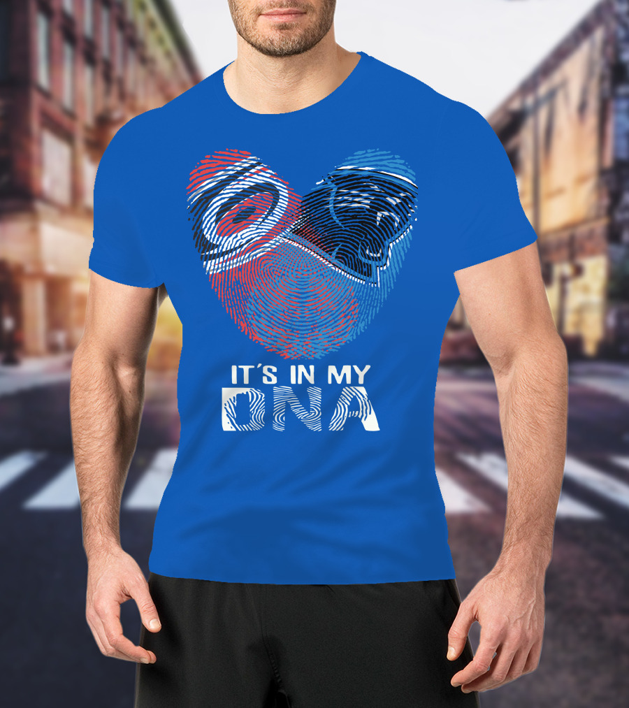 Carolina Panthers 15 It's In My Dna Fingerprint Heart T-Shirt