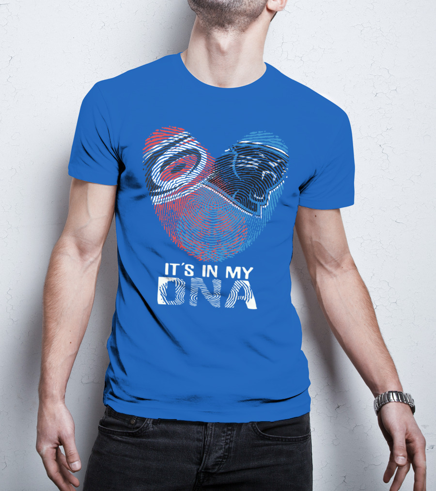 Carolina Panthers 15 It's In My Dna Fingerprint Heart T-Shirt