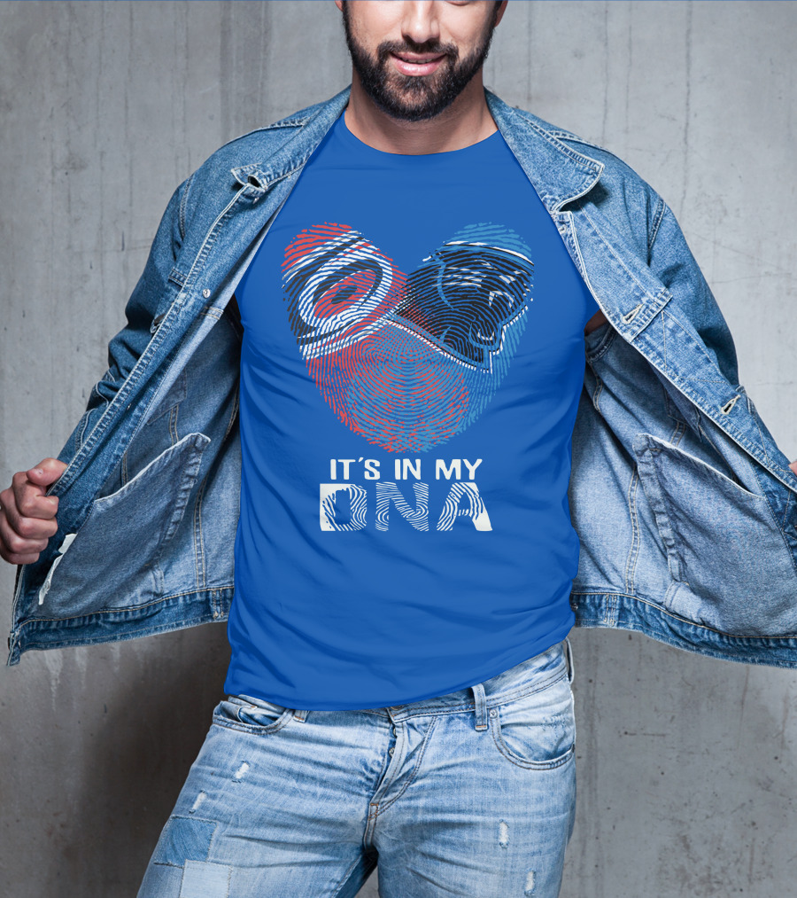 Carolina Panthers 15 It's In My Dna Fingerprint Heart T-Shirt