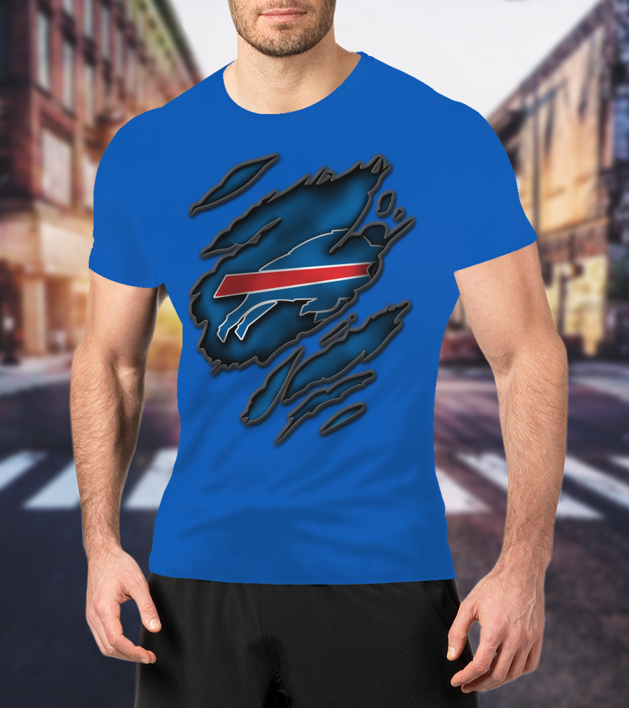 Torn Buffalo Bills Scratched T-Shirt