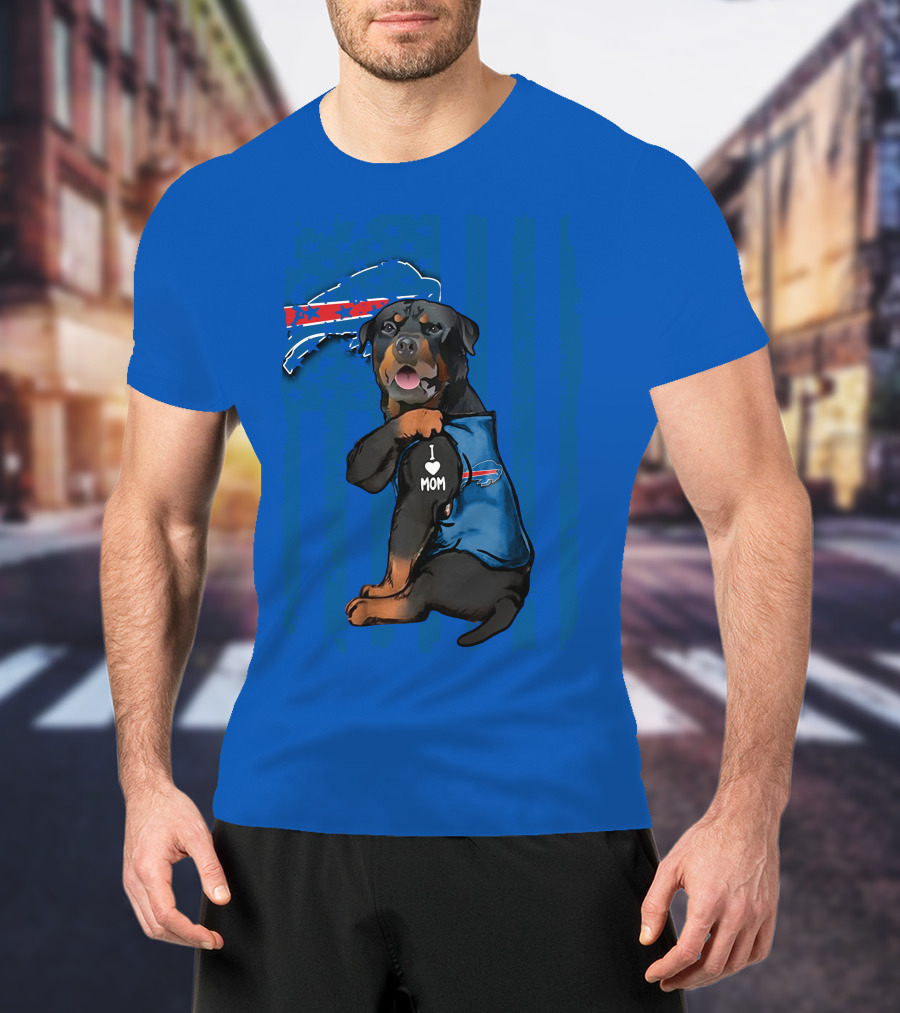 Rottweiler I Love Mom Buffalo Bills T-Shirt
