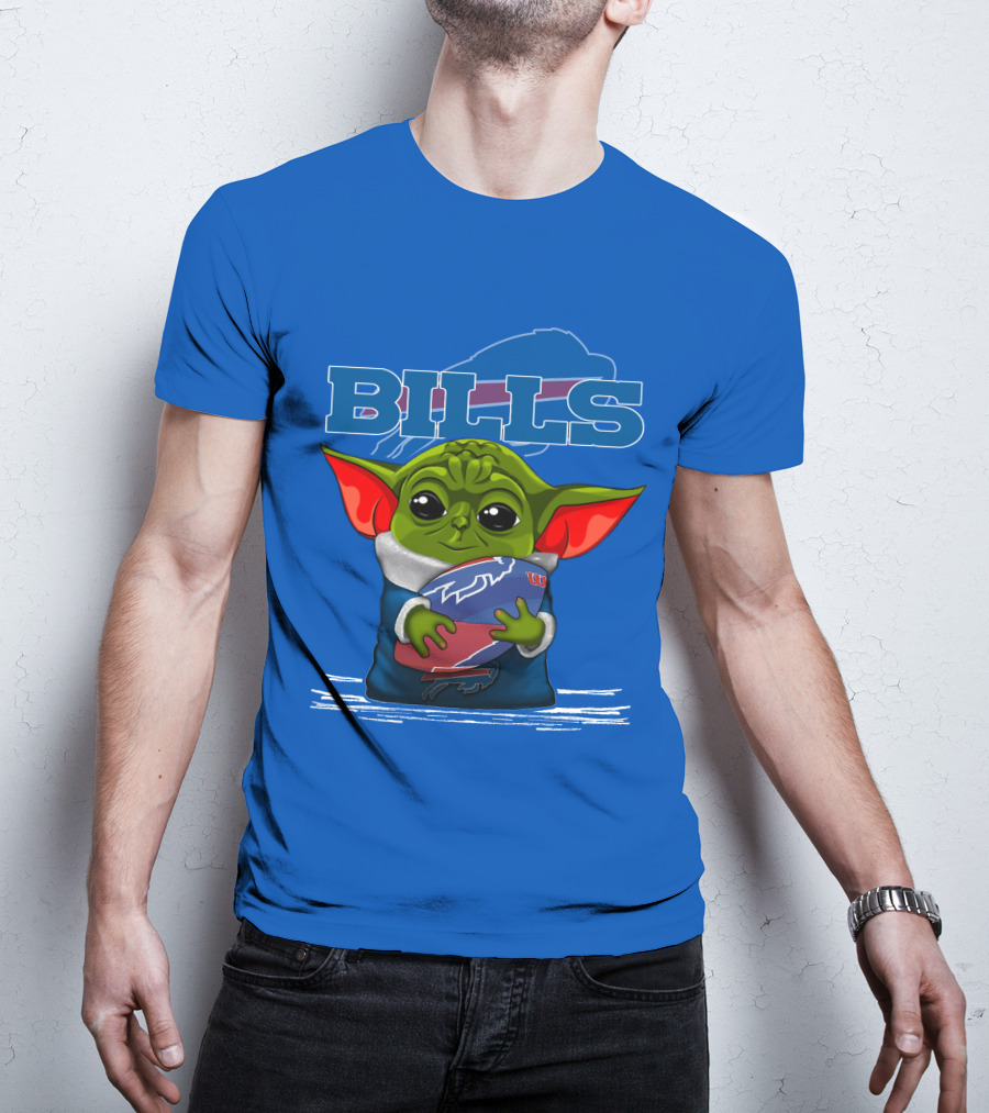 Yoda Buffalo Bills Fan Holding Football T-Shirt