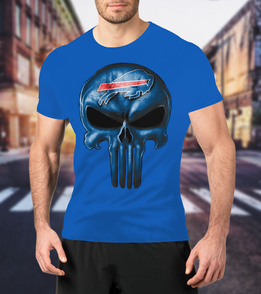 Buffalo Bills Skull Punisher T-Shirt
