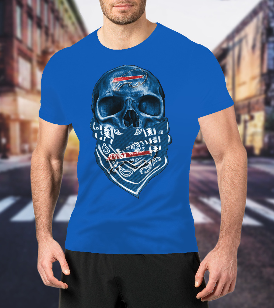 Buffalo Bills Skull With Bandana T-Shirt