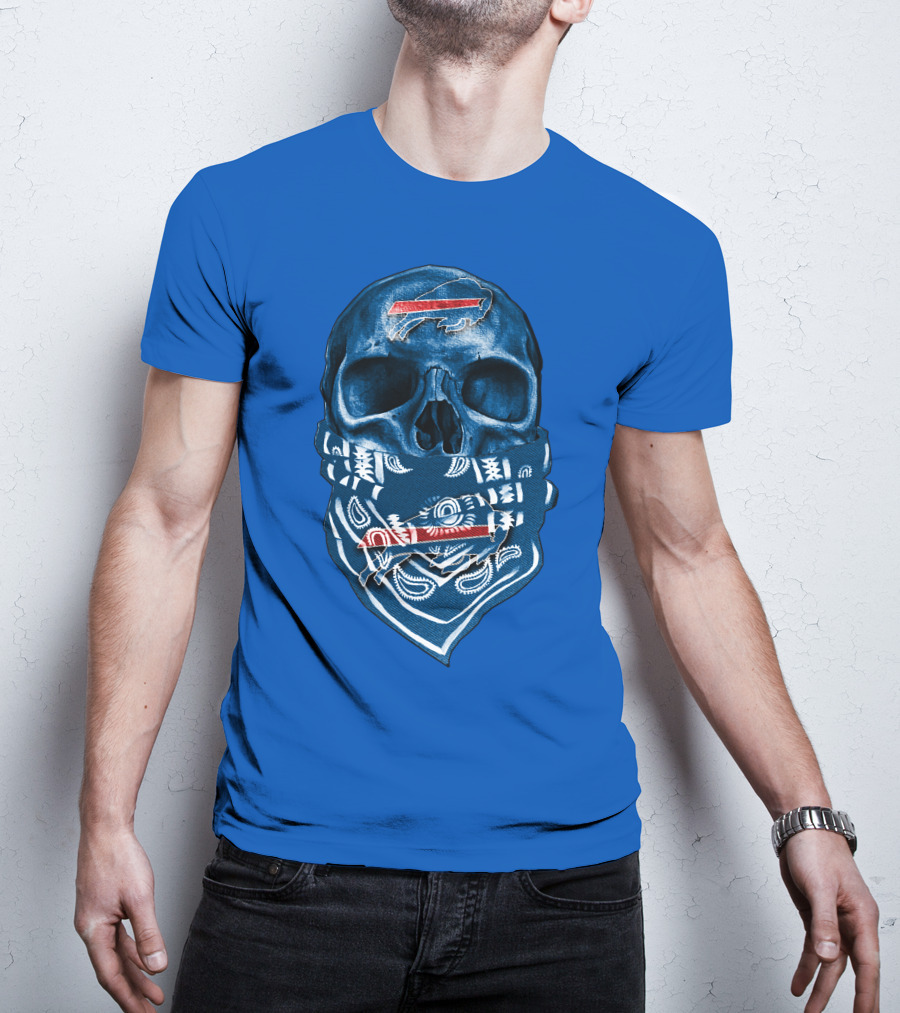 Buffalo Bills Skull With Bandana T-Shirt