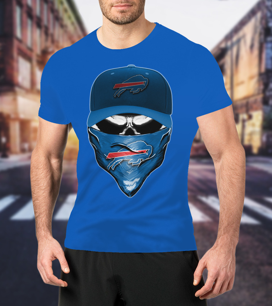Skull V6 Buffalo Bills Mask And Cap With Team T-Shirt