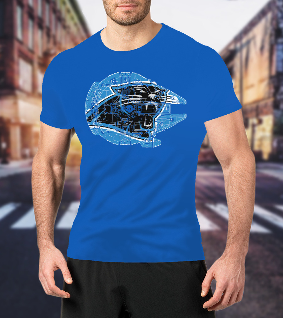 Carolina Panthers 56 Starship Blueprint Helmet T-Shirt
