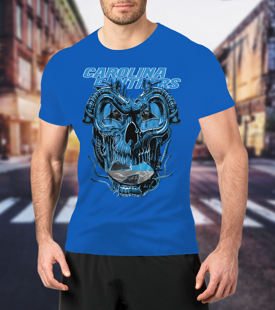Carolina Panthers Dragonskull Helmet T-Shirt