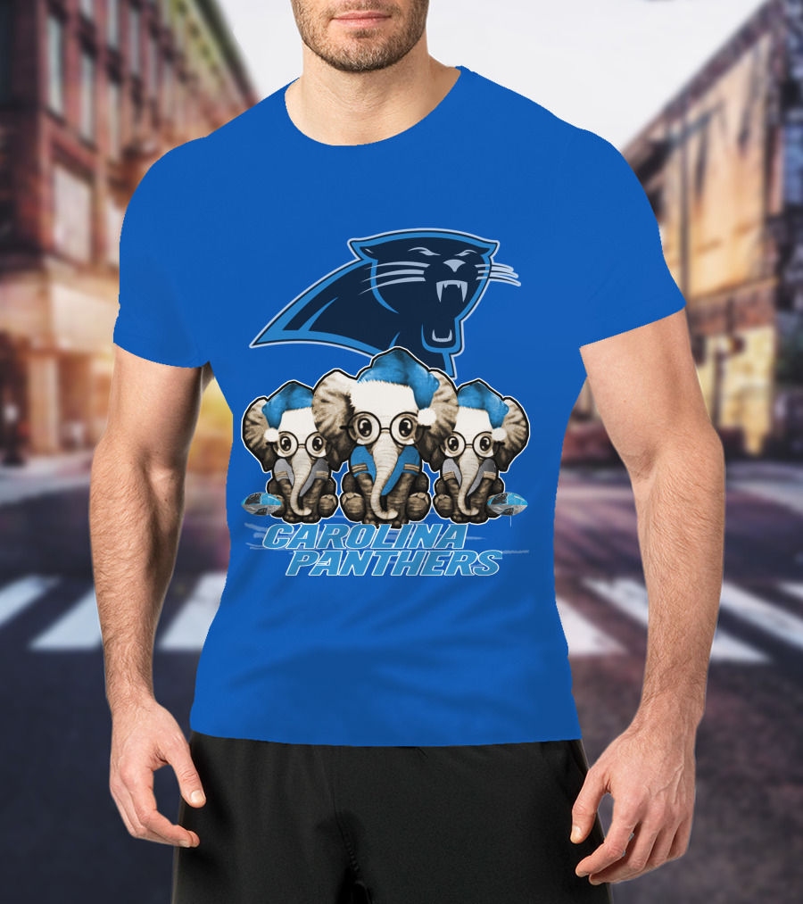 Carolina Panthers Xmas Elephants T-Shirt