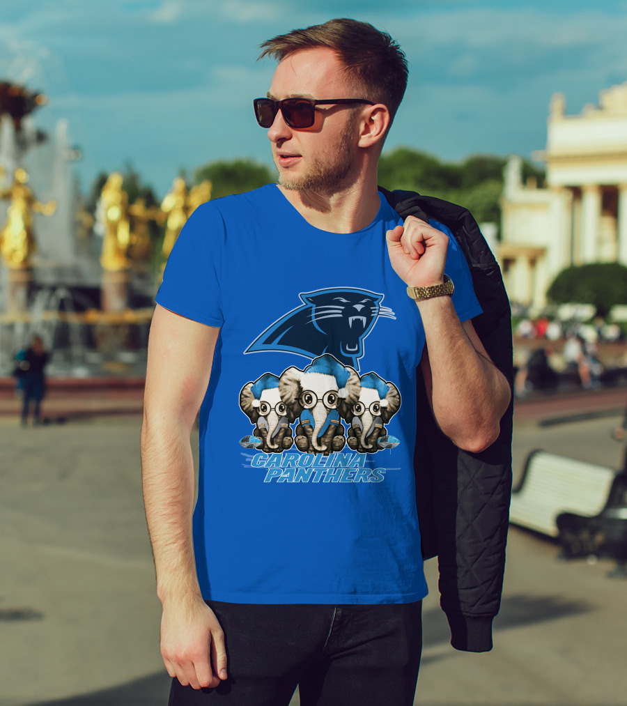 Carolina Panthers Xmas Elephants T-Shirt