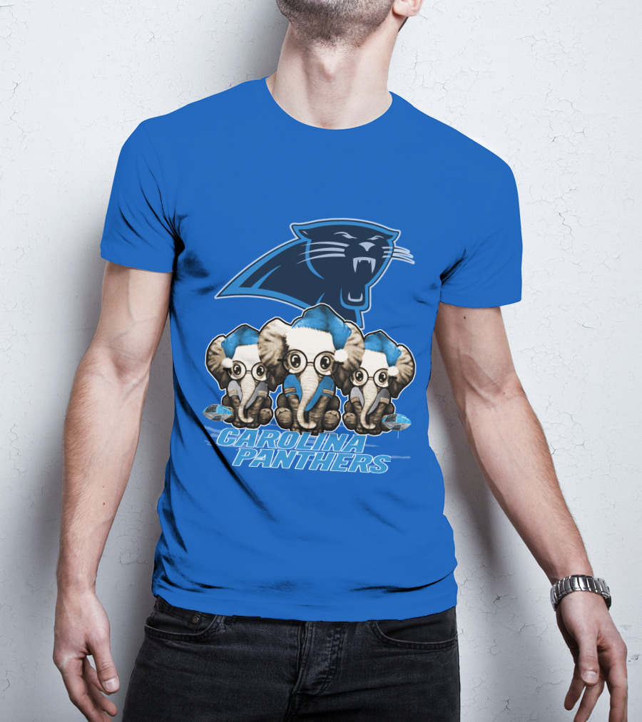 Carolina Panthers Xmas Elephants T-Shirt