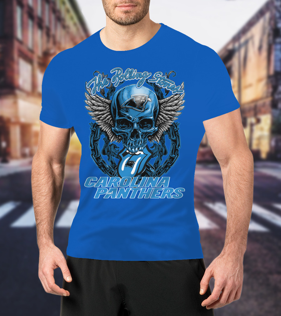 The Rolling Stones Carolina Panthers Skull Wing T-Shirt