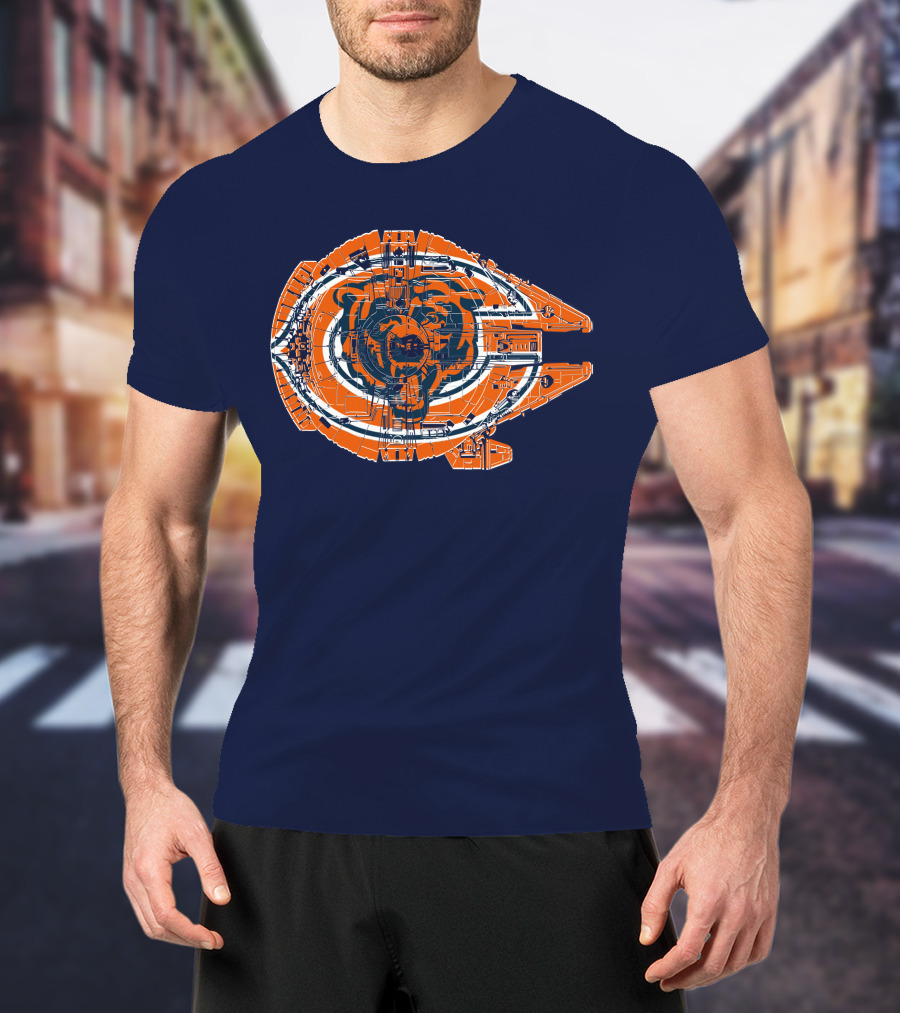 Chicago Bears Millennium Falcon Crossover T-Shirt