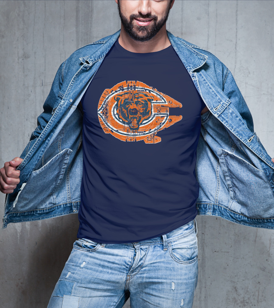 Chicago Bears Millennium Falcon Crossover T-Shirt