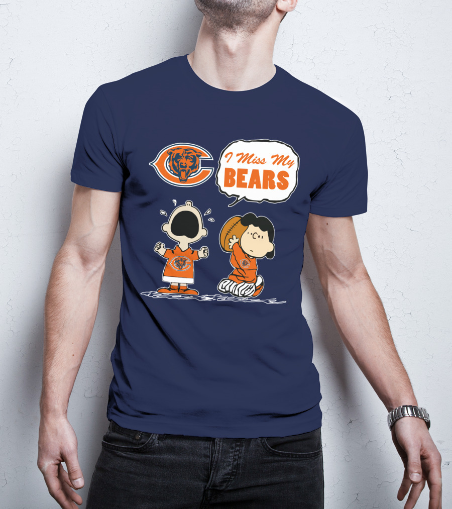 I Miss My Bears Chicago Bears Peanuts Characters T-Shirt