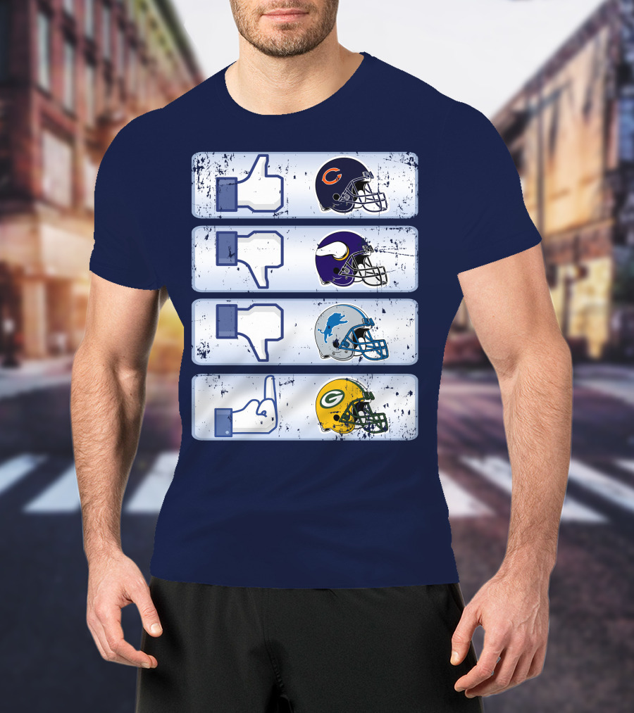 Chicago Bears Thumbs Up Rivalry Vikings Lions Packers T-Shirt