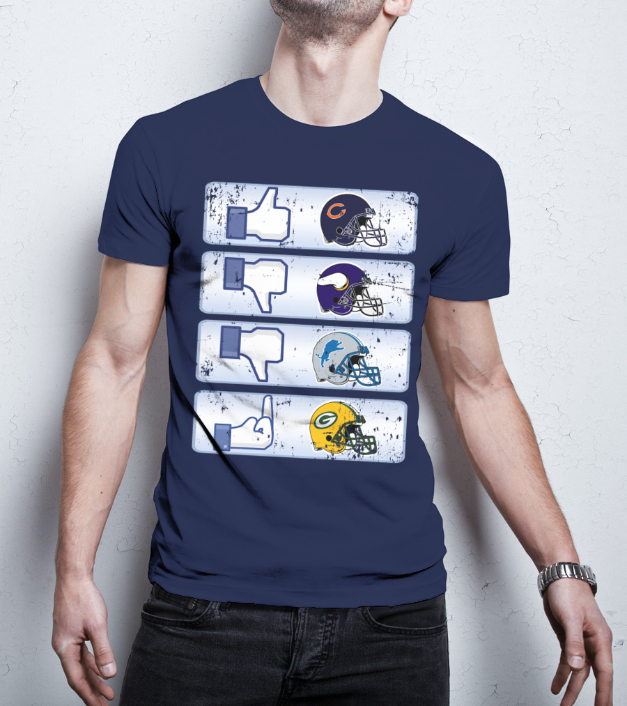 Chicago Bears Thumbs Up Rivalry Vikings Lions Packers T-Shirt