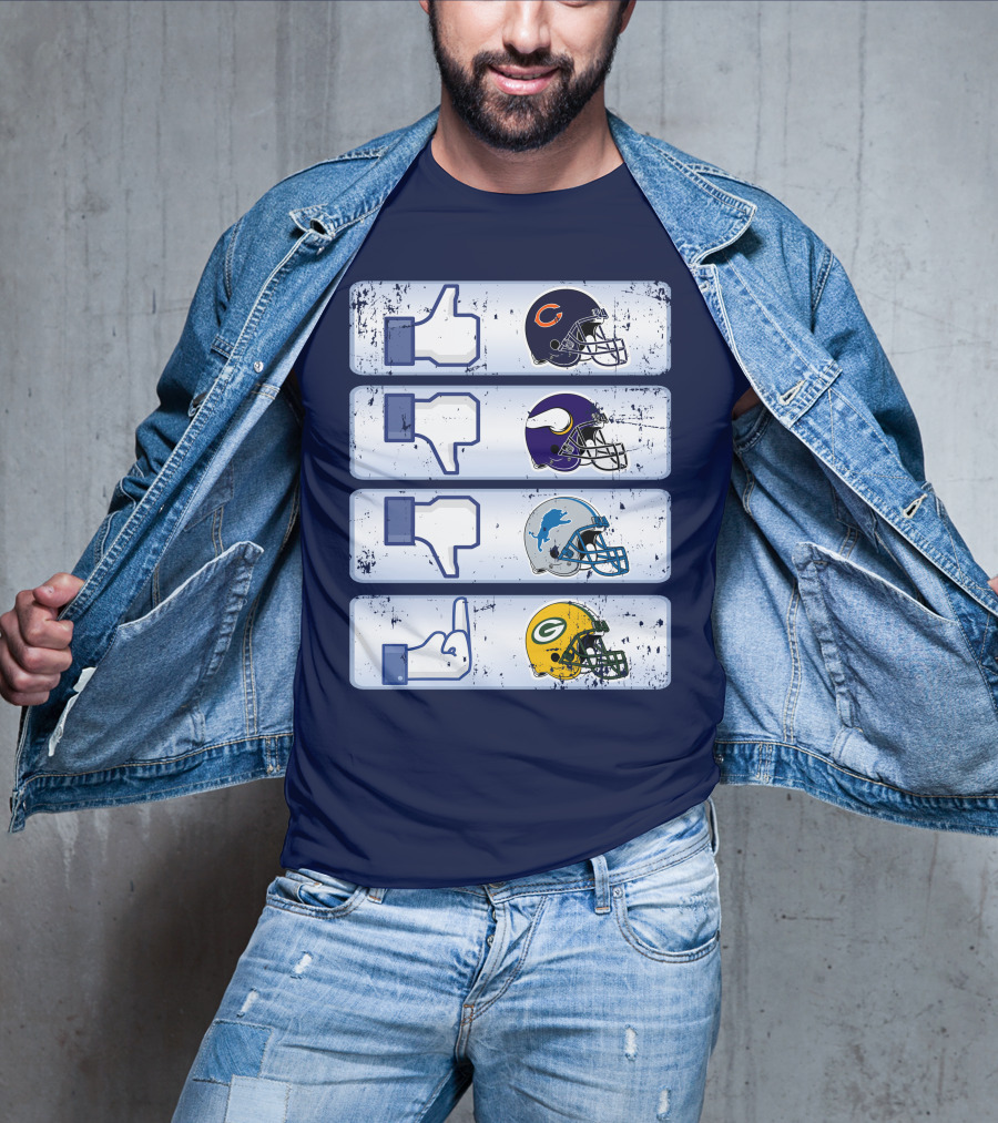 Chicago Bears Thumbs Up Rivalry Vikings Lions Packers T-Shirt
