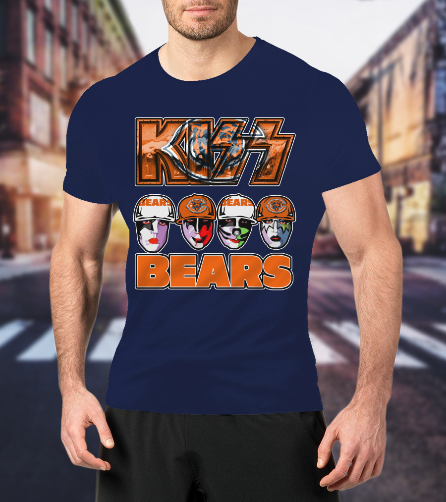 KISS Chicago Bears Facepaint Helmet T-Shirt