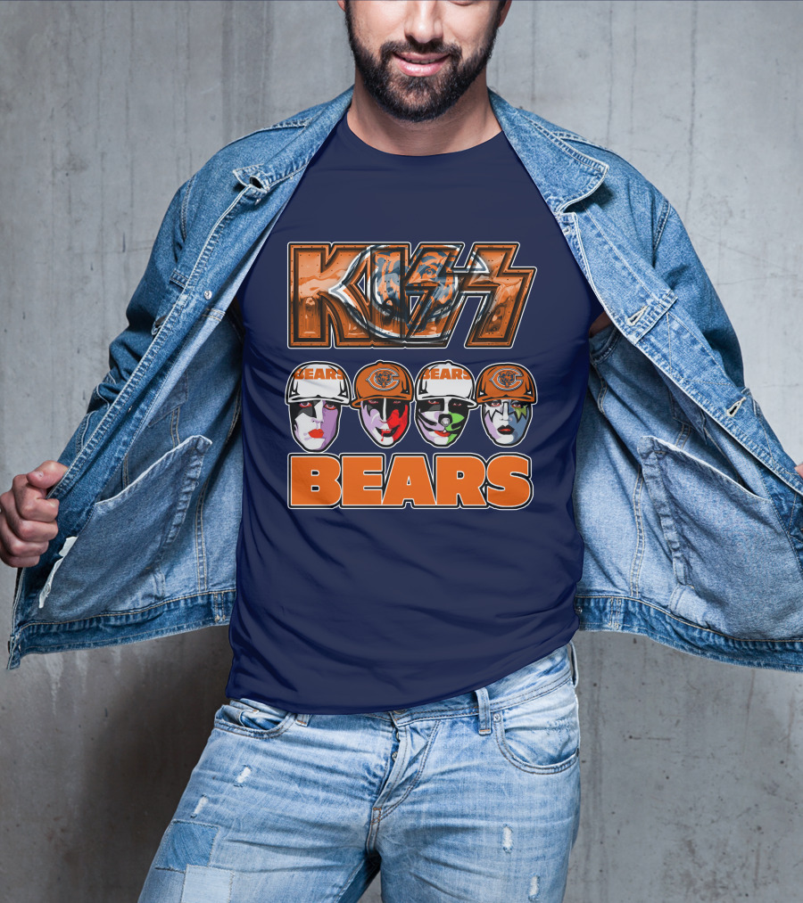 KISS Chicago Bears Facepaint Helmet T-Shirt
