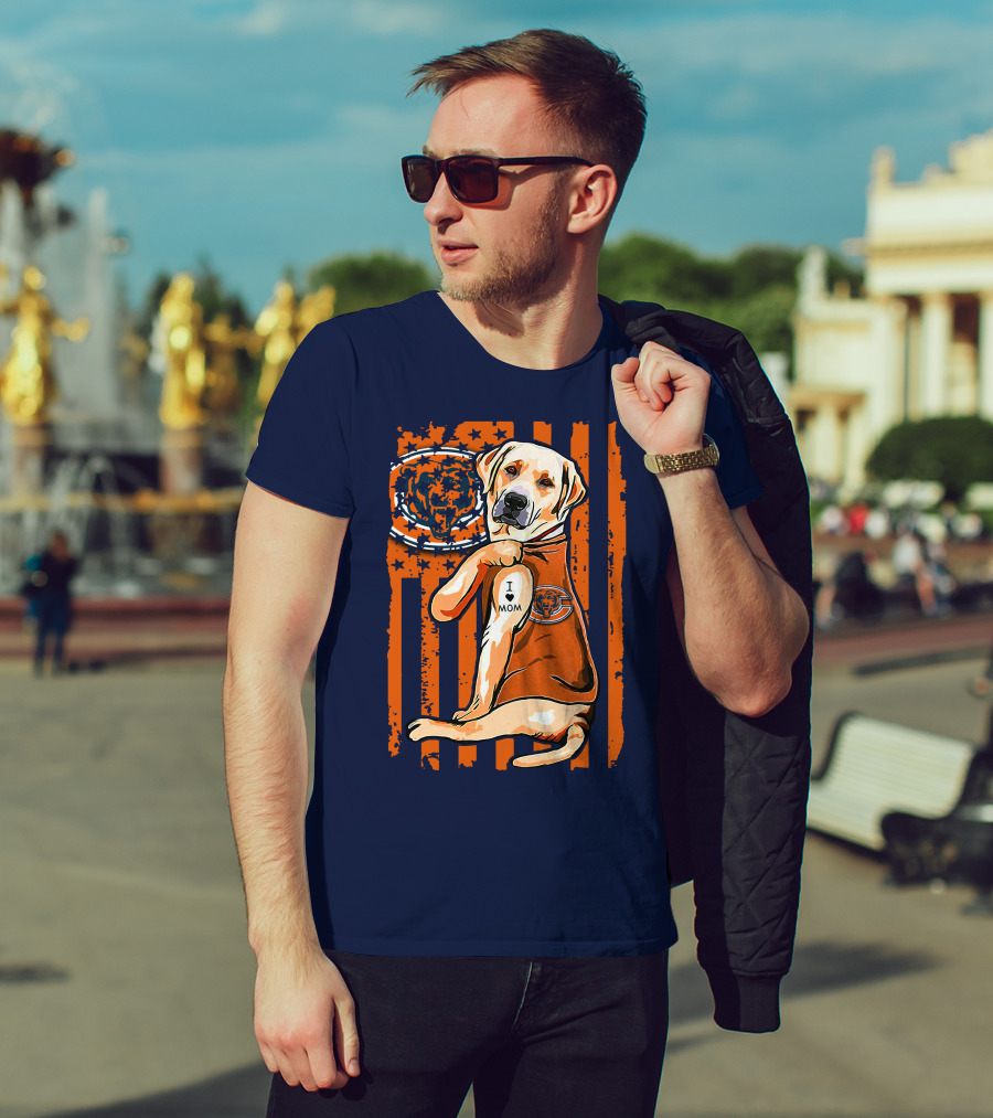 I LOVE MOM Labrador Retriever CHICAGO BEARS T-Shirt
