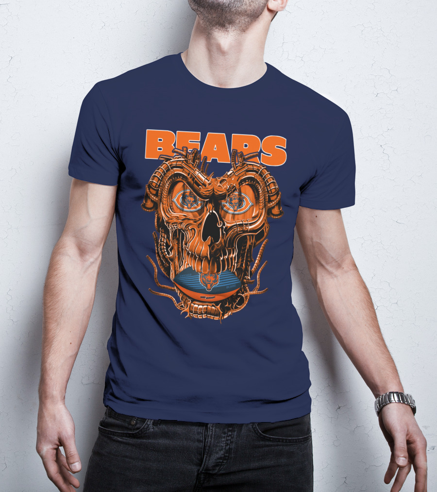 BEARS Dragonskull Football CHICAGO T-Shirt
