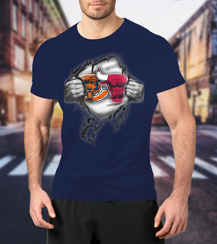 Chicago Bears 60 Bulls Logo Crossover T-Shirt