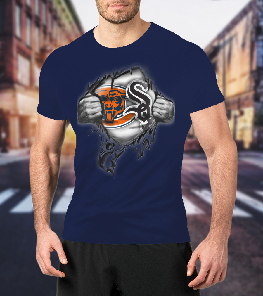 Chicago Bears White Sox Fan Crossover 63 T-Shirt