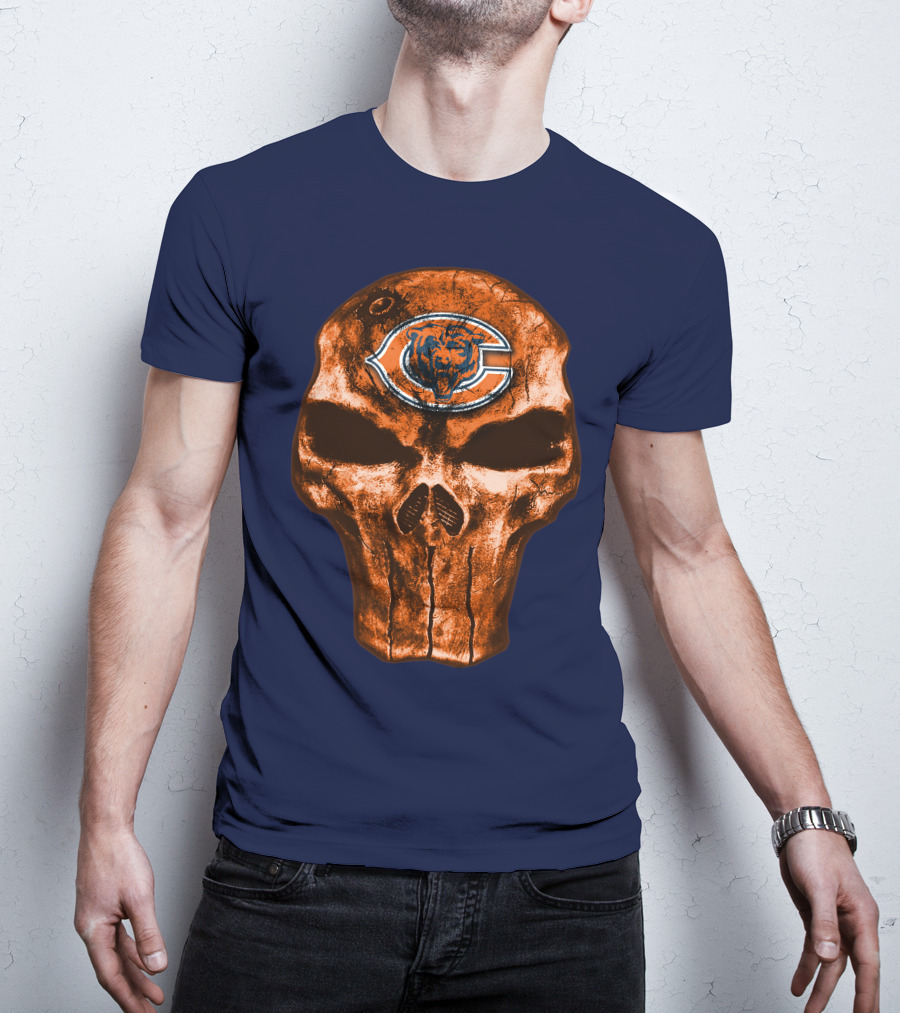 Skull Chicago Bears Logo Skull T-Shirt