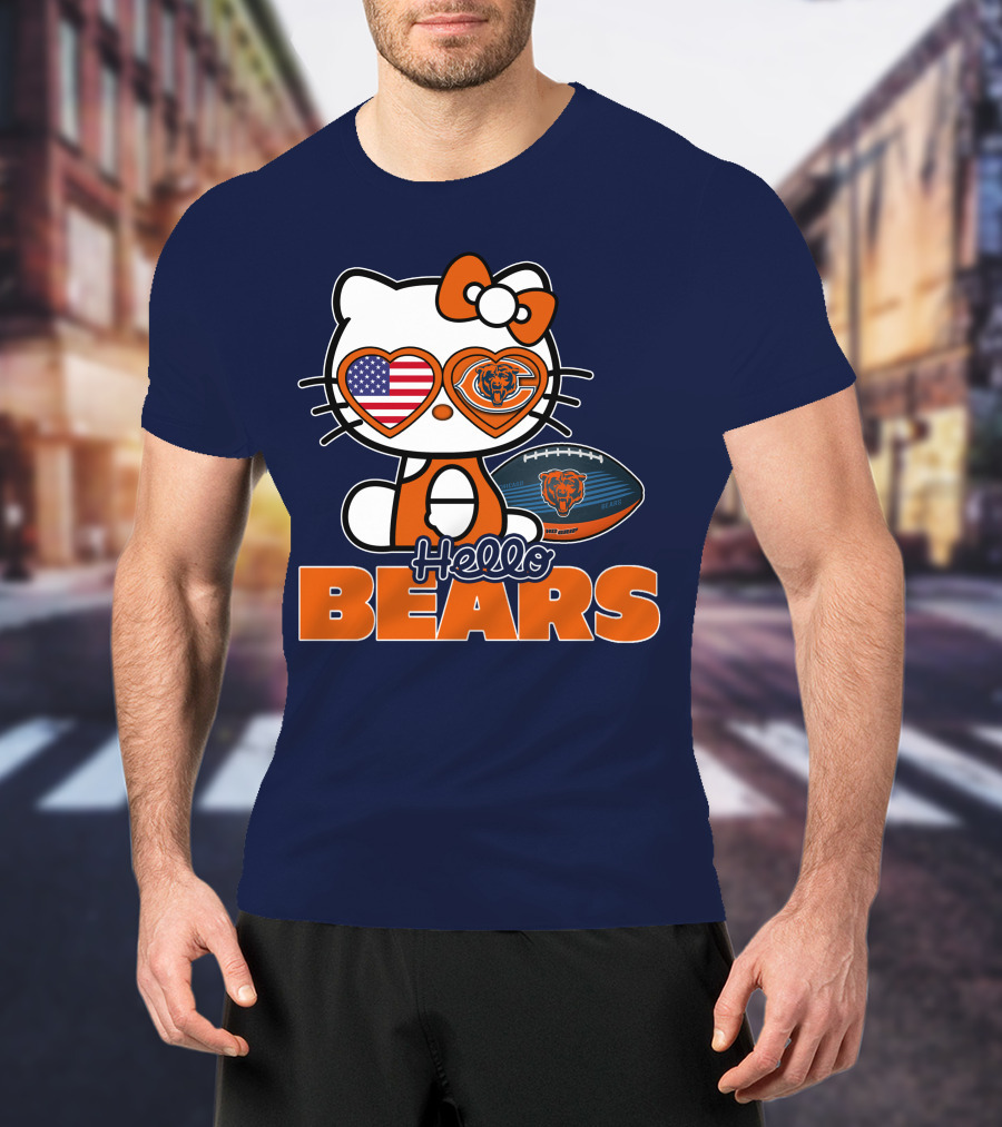 Hello Bears Hellokitty Chicago Bears Football T-Shirt